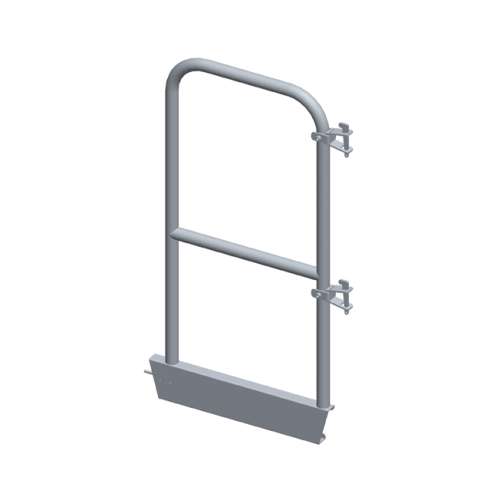 Aluminium end guardrail for round handrail guardrail
